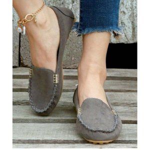 Gray Stitch-Accent Loafer